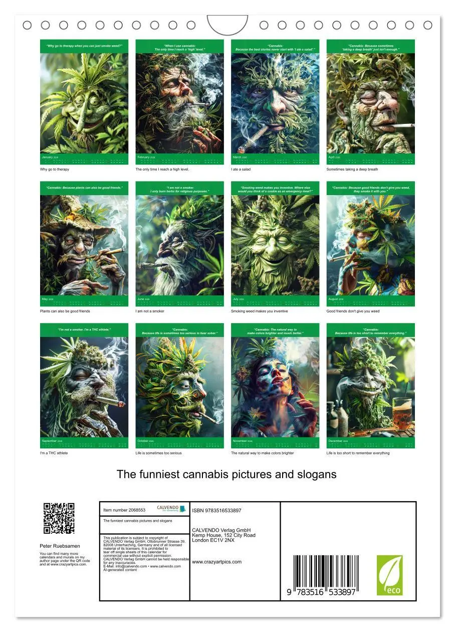 Bild: 9783516533897 | The funniest cannabis pictures and slogans (Wall Calendar 2026 DIN...