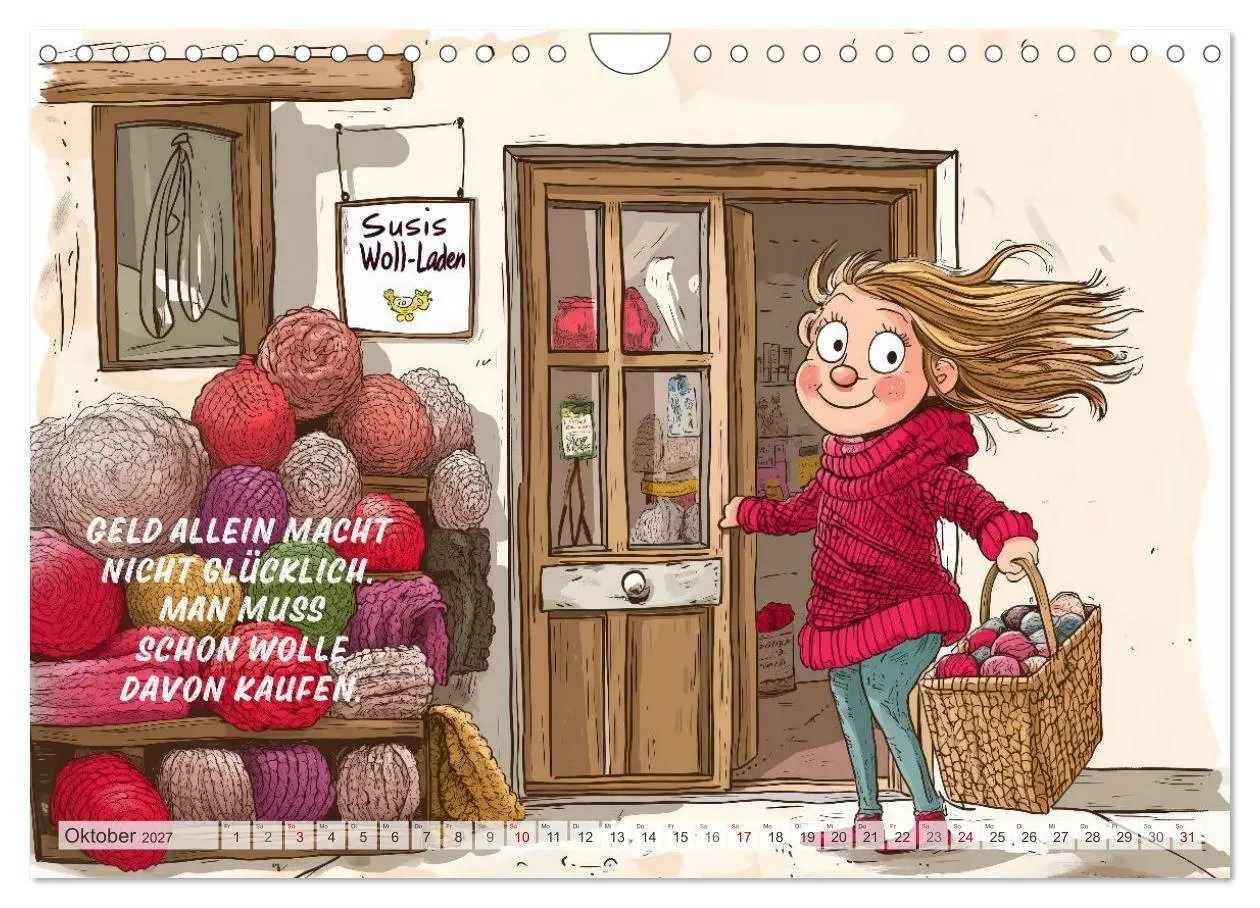 Bild: 9783516773897 | Wollfieber (Wandkalender 2027 DIN A4 quer), CALVENDO Monatskalender