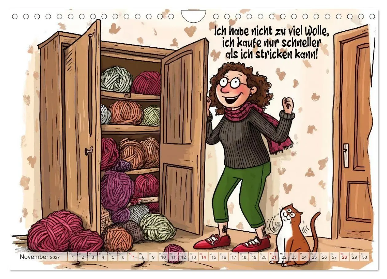 Bild: 9783516773897 | Wollfieber (Wandkalender 2027 DIN A4 quer), CALVENDO Monatskalender