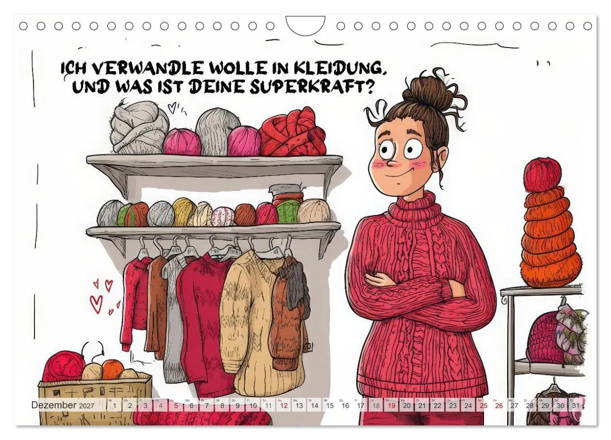 Bild: 9783516773897 | Wollfieber (Wandkalender 2027 DIN A4 quer), CALVENDO Monatskalender