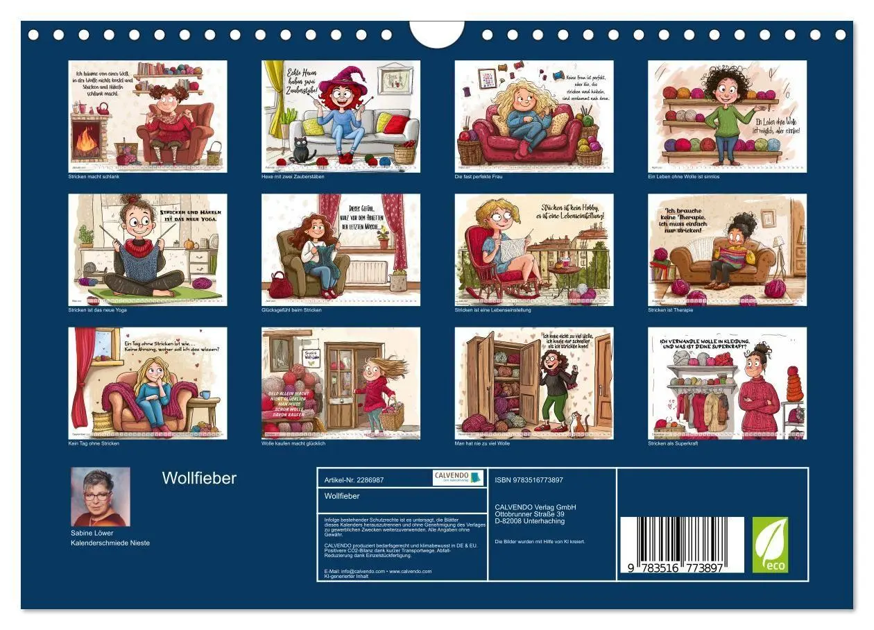 Bild: 9783516773897 | Wollfieber (Wandkalender 2027 DIN A4 quer), CALVENDO Monatskalender