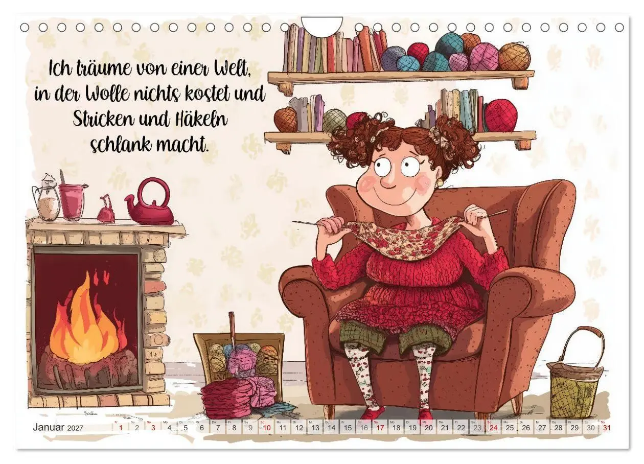 Bild: 9783516773897 | Wollfieber (Wandkalender 2027 DIN A4 quer), CALVENDO Monatskalender