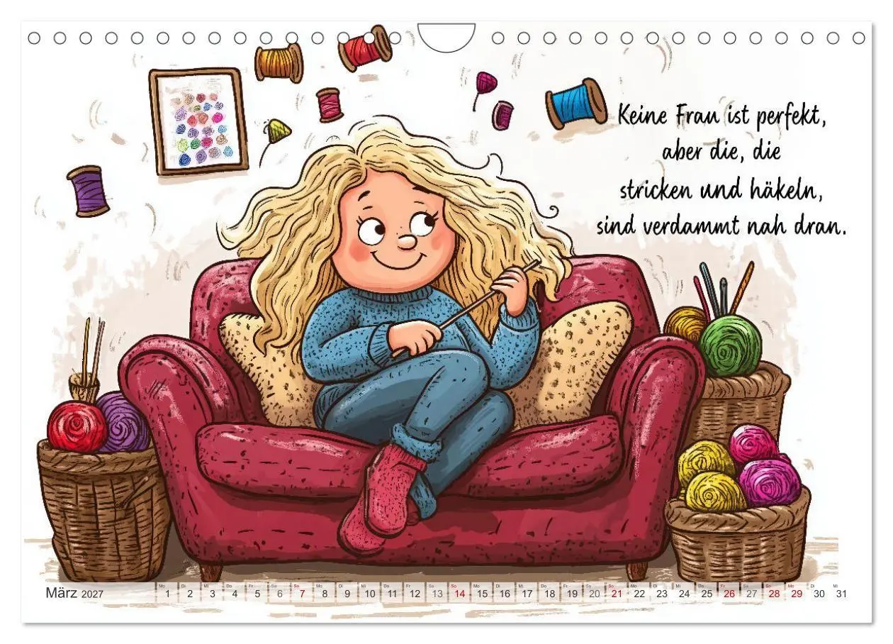Bild: 9783516773897 | Wollfieber (Wandkalender 2027 DIN A4 quer), CALVENDO Monatskalender