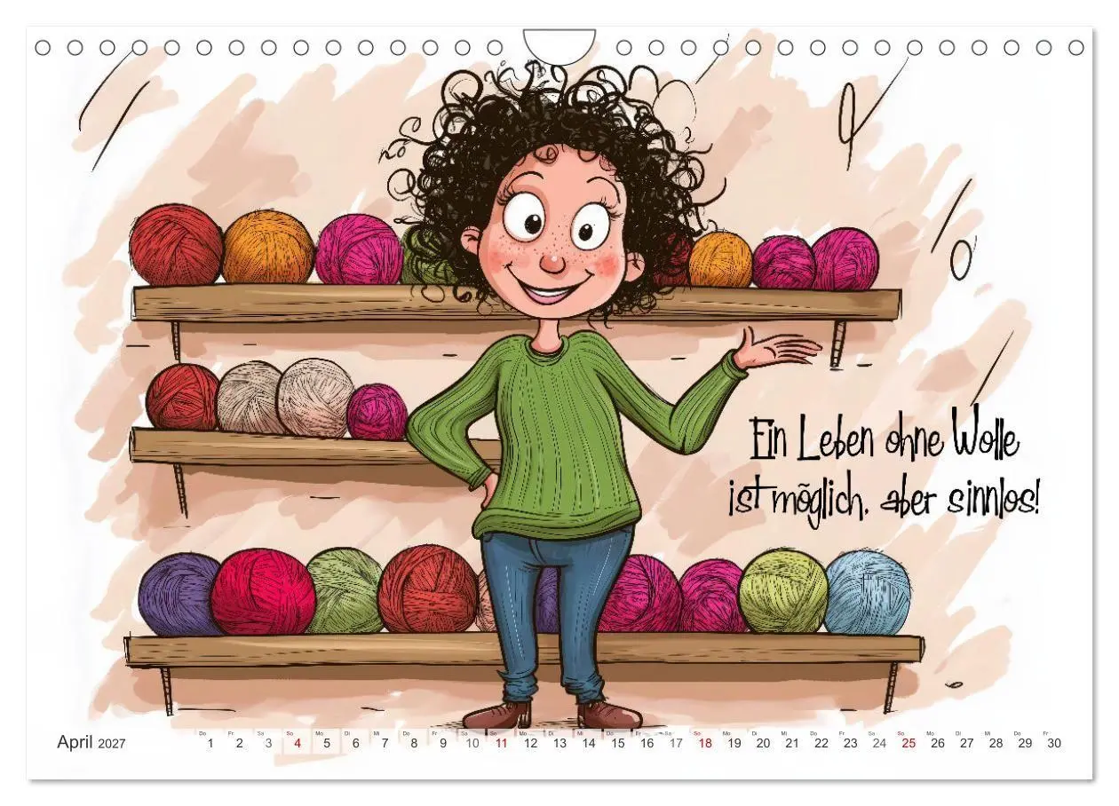 Bild: 9783516773897 | Wollfieber (Wandkalender 2027 DIN A4 quer), CALVENDO Monatskalender