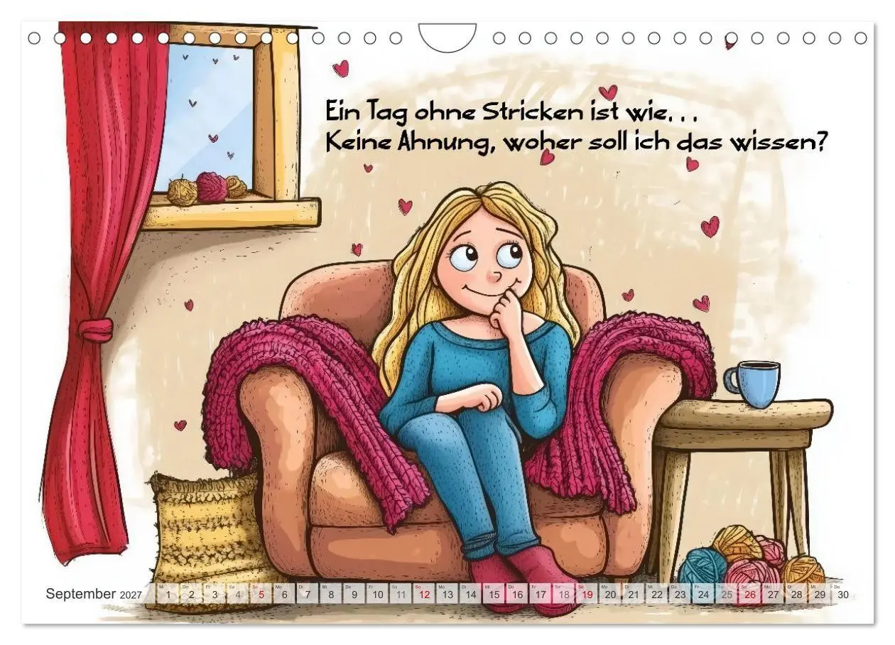 Bild: 9783516773897 | Wollfieber (Wandkalender 2027 DIN A4 quer), CALVENDO Monatskalender