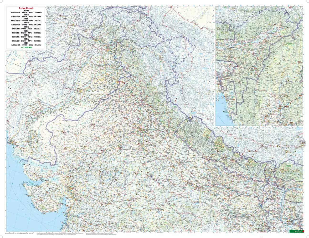 Bild: 9783707913897 | Freytag &amp; Berndt Autokarte Indien, Bangladesch, Bhutan, Nepal, Sri...
