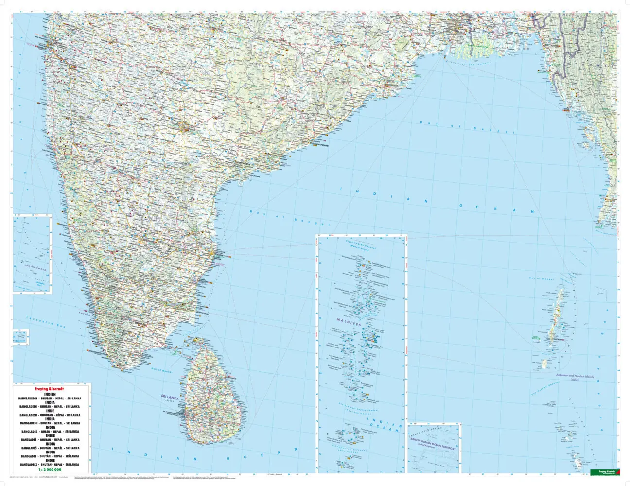 Bild: 9783707913897 | Freytag &amp; Berndt Autokarte Indien, Bangladesch, Bhutan, Nepal, Sri...