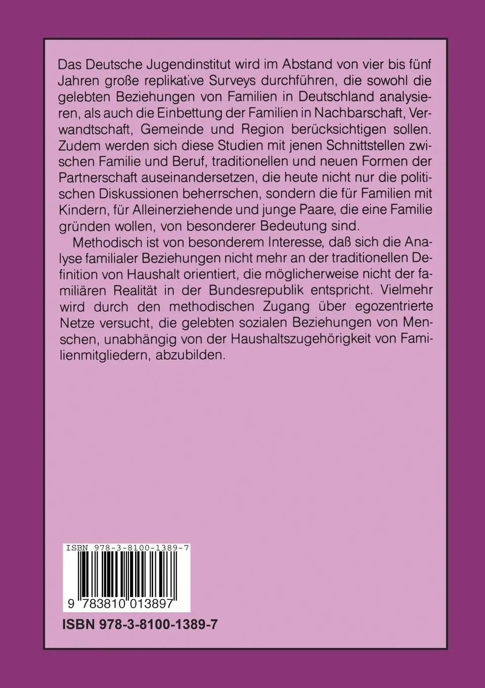Rückseite: 9783810013897 | Das Individuum und seine Familie | Hans Bertram | Taschenbuch | 482 S.