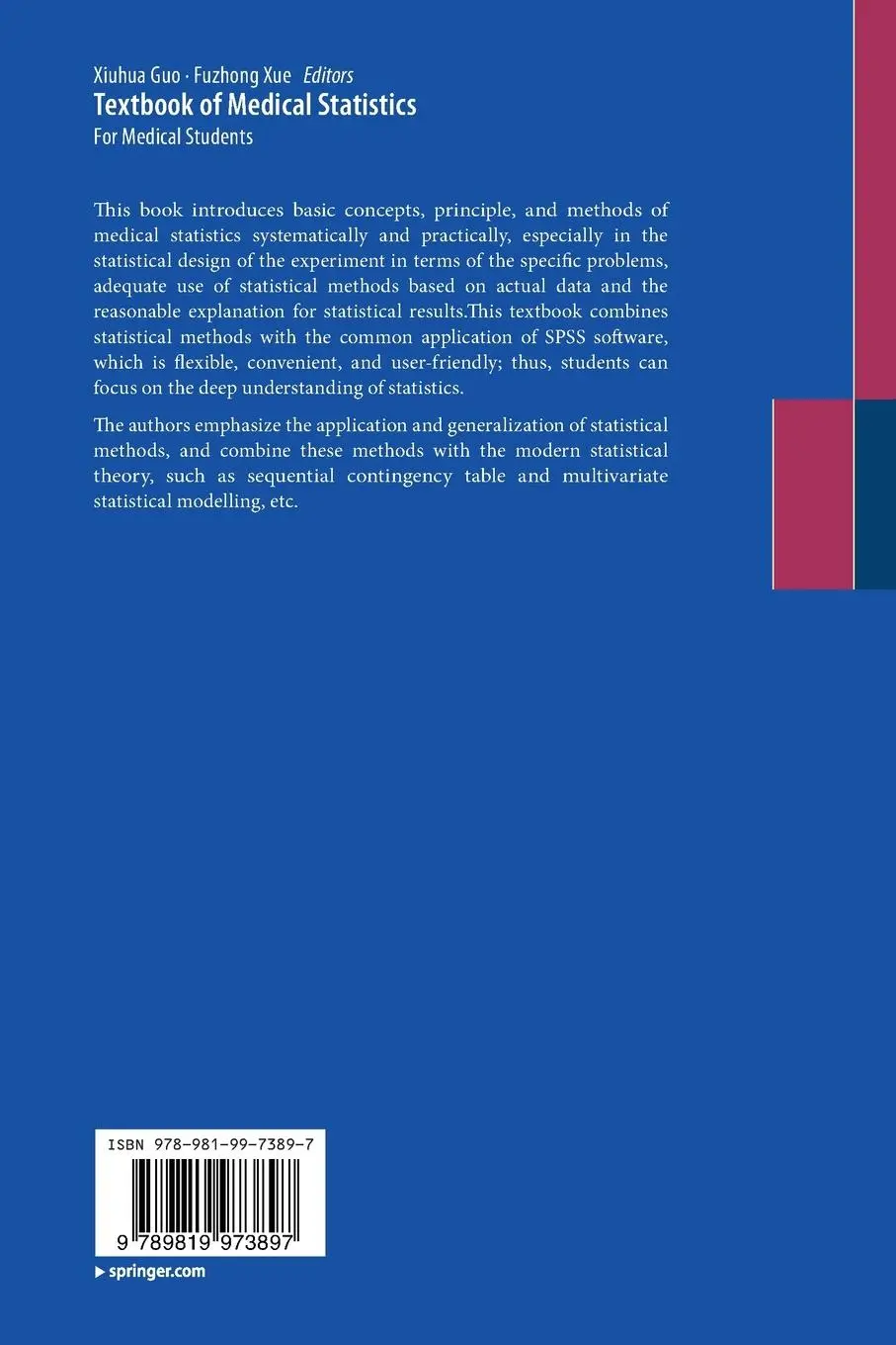 Rückseite: 9789819973897 | Textbook of Medical Statistics | For Medical Students | Guo (u. a.)