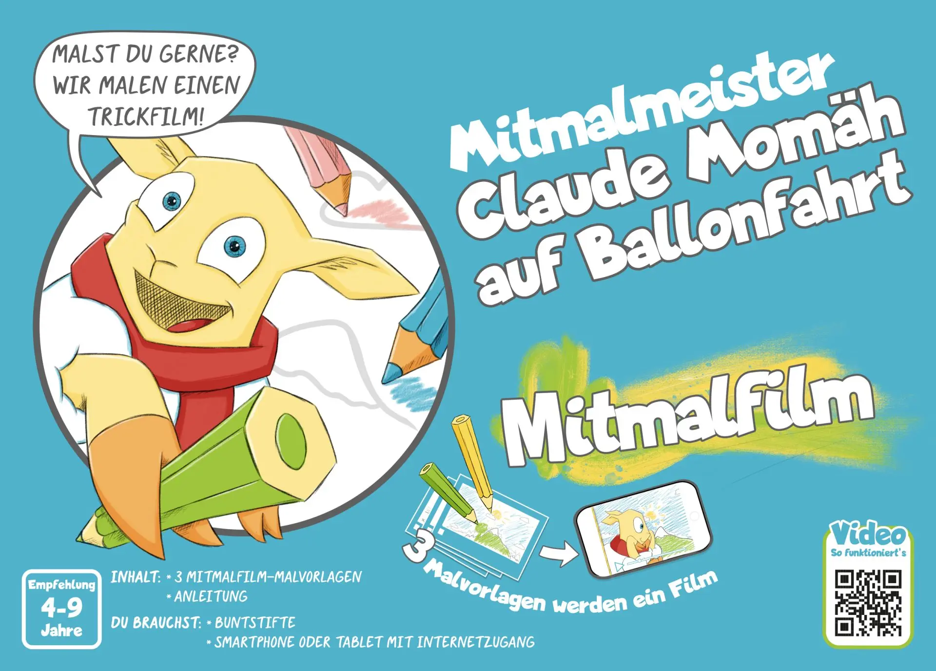 Cover: 4170000113997 | Mitmalfilm Mitmalmeister Claude Momäh auf Ballonfahrt | Gwinner | 3 S.