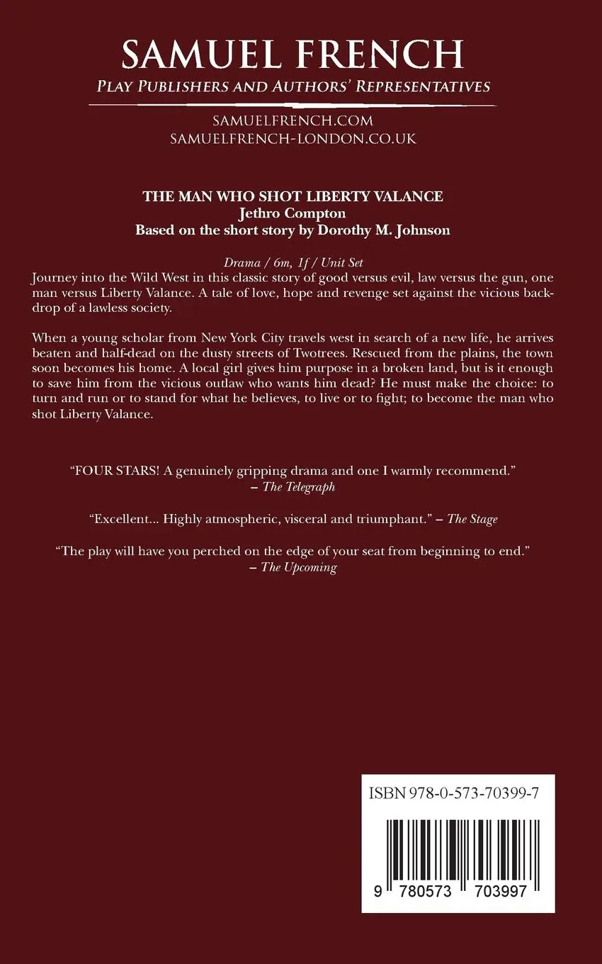 Rückseite: 9780573703997 | The Man Who Shot Liberty Valance | Jethro Compton (u. a.) | Buch