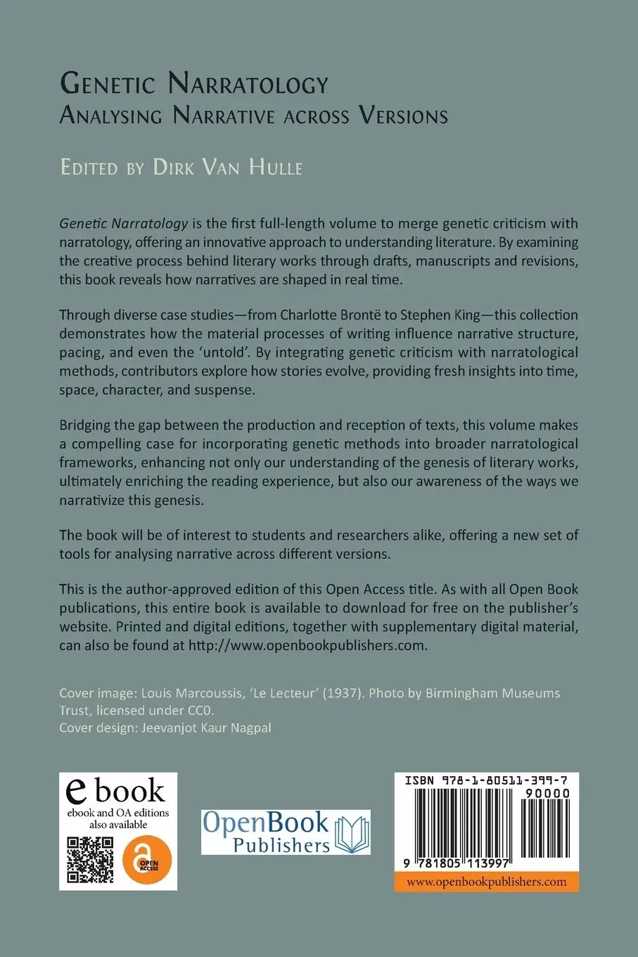 Rückseite: 9781805113997 | Genetic Narratology | Analysing Narrative across Versions | Hulle