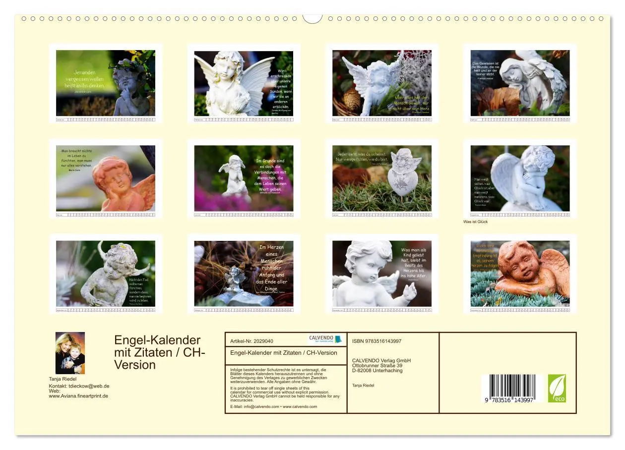 Bild: 9783516143997 | Engel-Kalender mit Zitaten / CH-Version (hochwertiger Premium...