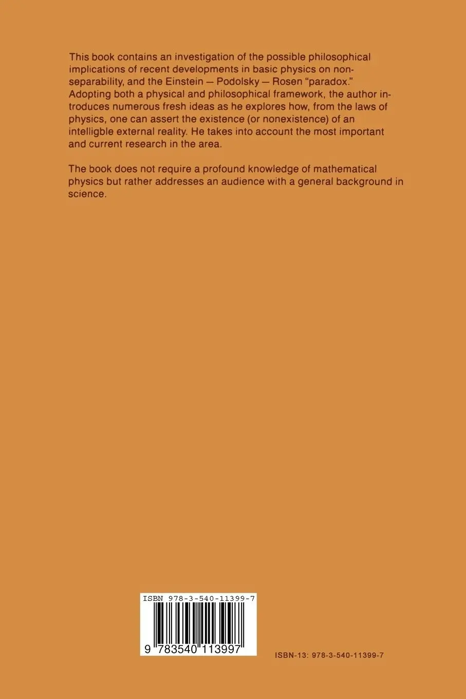 Rückseite: 9783540113997 | In Search of Reality | B. D'Espagnat | Taschenbuch | x | Englisch