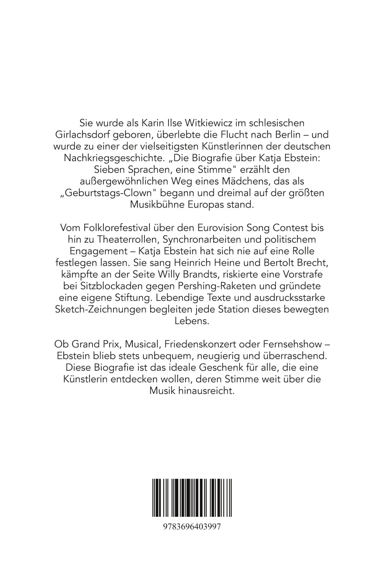 Rückseite: 9783696403997 | Die Biografie über Katja Ebstein | Sieben Sprachen, eine Stimme | Buch