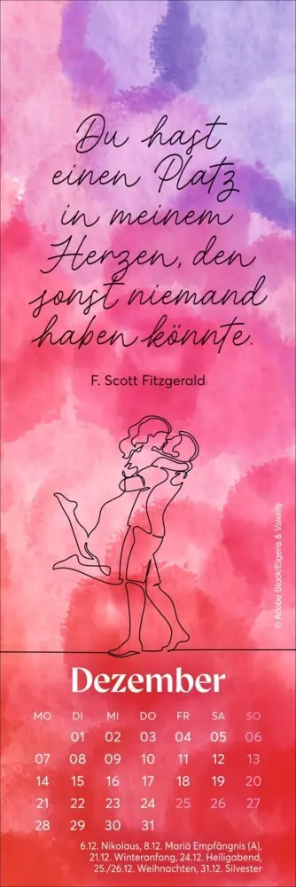 Bild: 9783756413997 | Romance Lesezeichen &amp; Kalender 2026 | Kalender | Geblockt | 13 S.