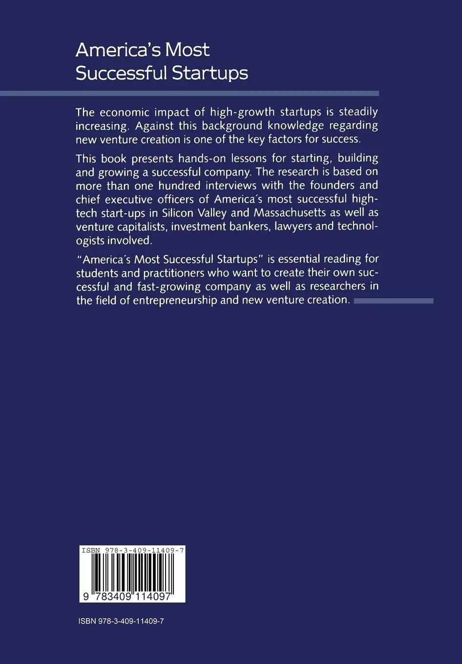 Rückseite: 9783409114097 | America's Most Successful Startups | Lessons for Entrepreneurs | Buch
