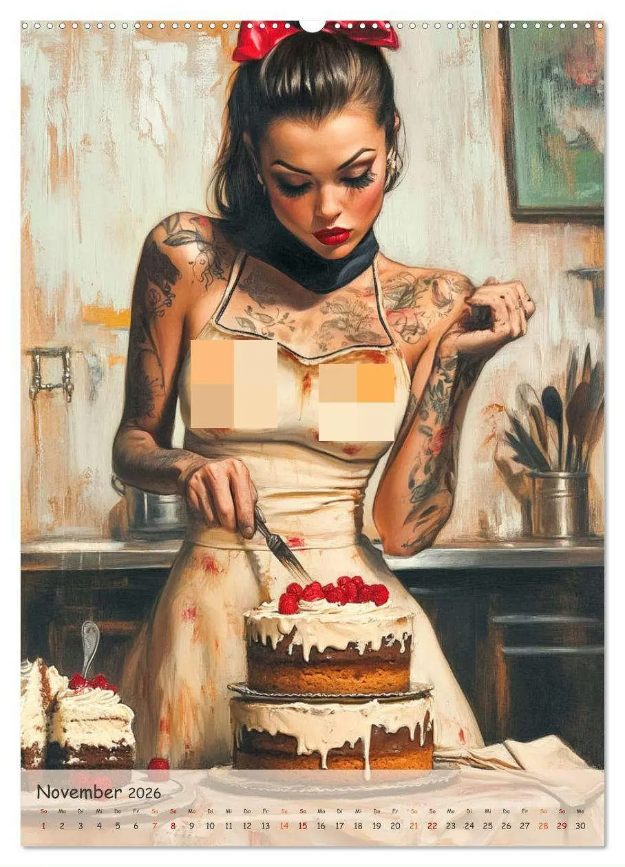 Bild: 9783457254097 | Tattoo Girls und Torten (hochwertiger Premium Wandkalender 2026 DIN...