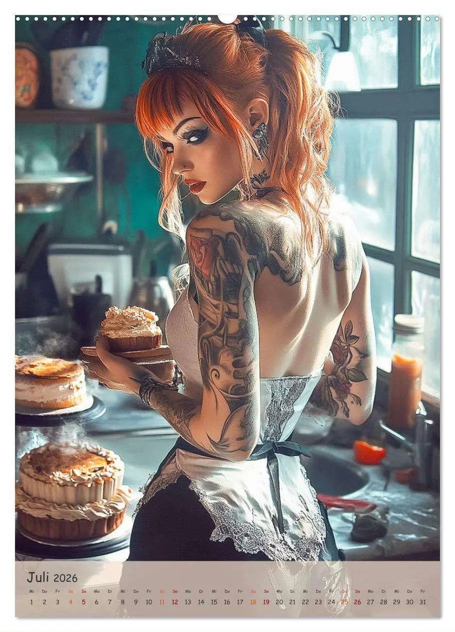 Bild: 9783457254097 | Tattoo Girls und Torten (hochwertiger Premium Wandkalender 2026 DIN...