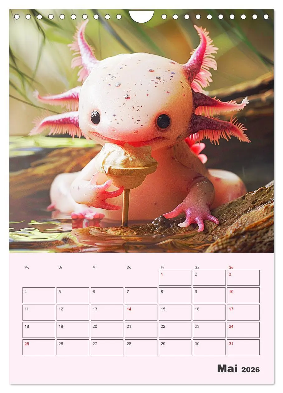 Bild: 9783516274097 | Axolotl. Lustiger Schwanzlurch mit Superkräften (Wandkalender 2026...