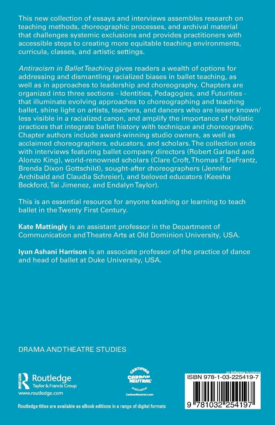 Rückseite: 9781032254197 | Antiracism in Ballet Teaching | Kate Mattingly (u. a.) | Taschenbuch