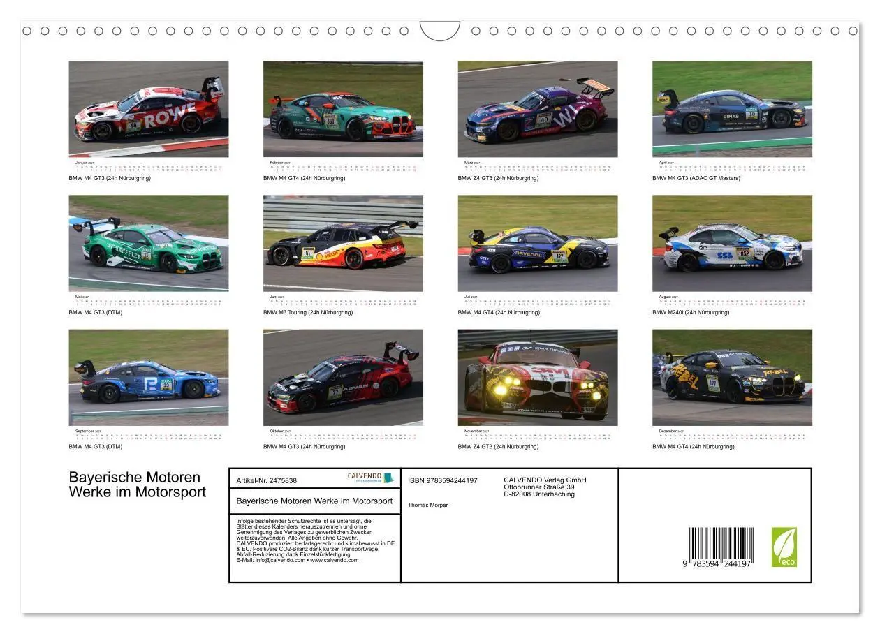 Bild: 9783594244197 | Bayerische Motoren Werke im Motorsport (Wandkalender 2027 DIN A3...