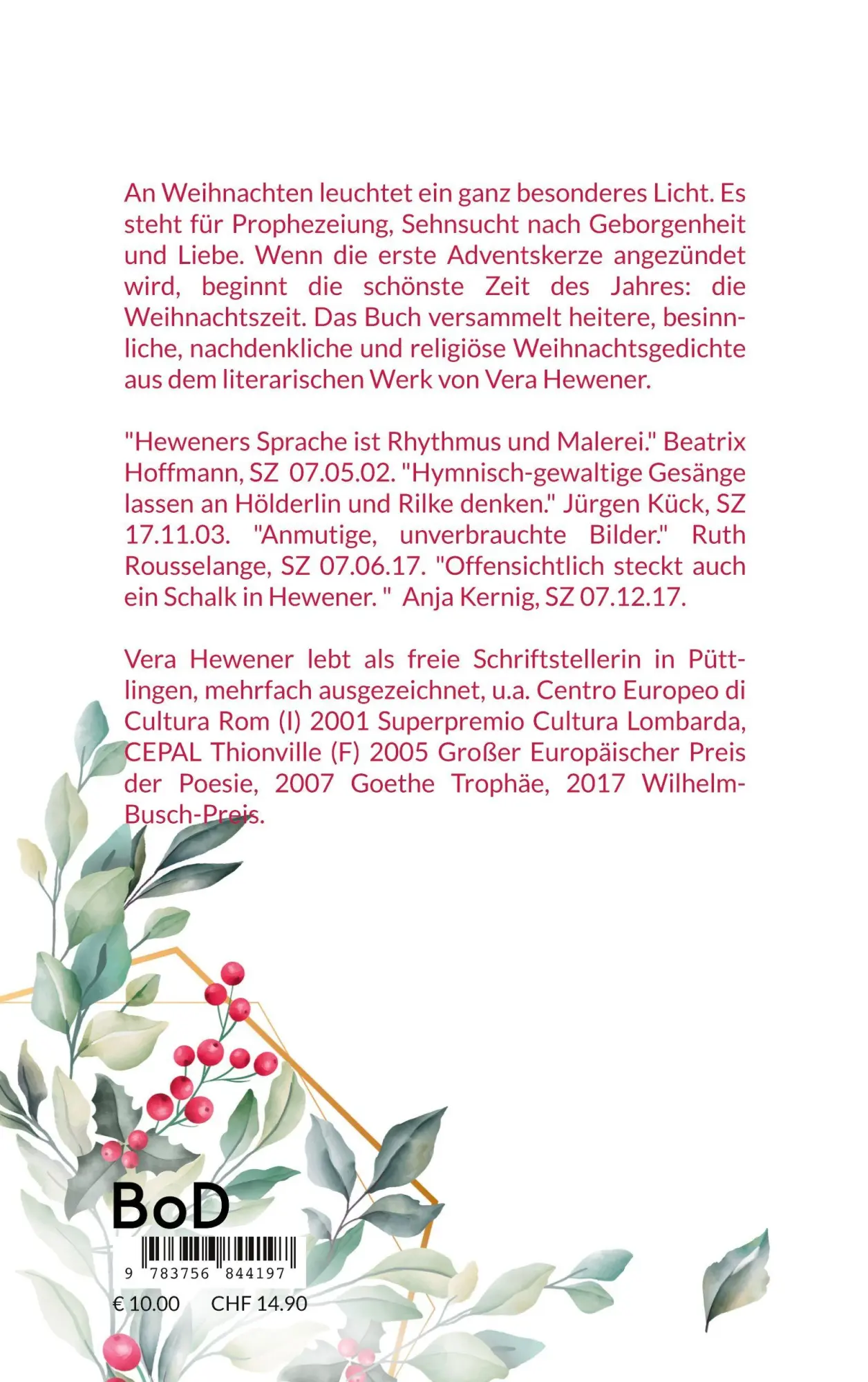 Rückseite: 9783756844197 | Das Licht der Weihnacht | Die schönsten Weihnachtsgedichte | Hewener