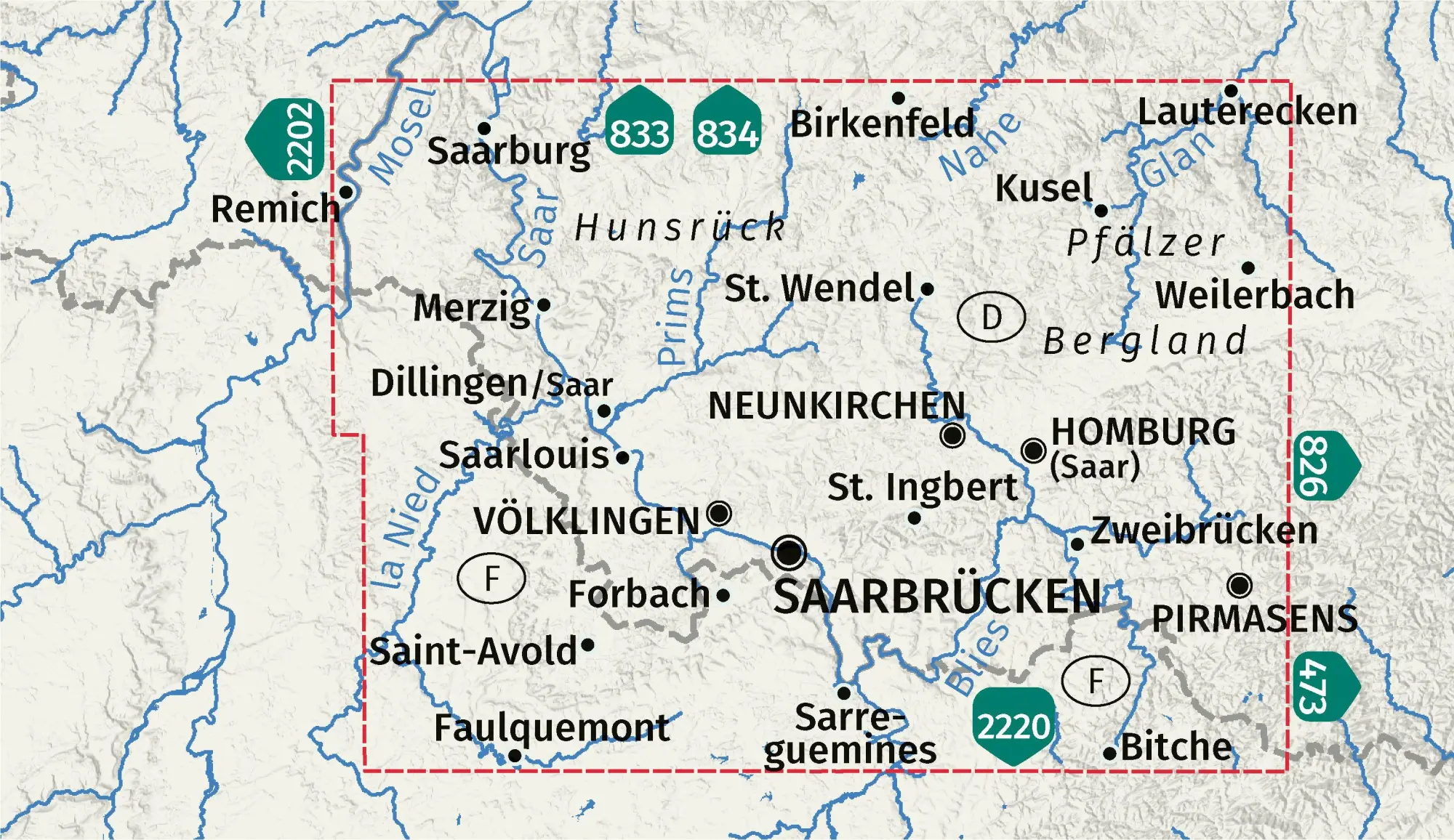 Bild: 9783991544197 | KOMPASS Wanderkarten-Set 825 Saarland (2 Karten) 1:50.000 | 2 Bde/Tle