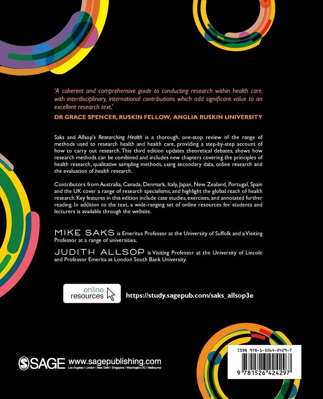 Rückseite: 9781526424297 | Researching Health | Qualitative, Quantitative and Mixed Methods