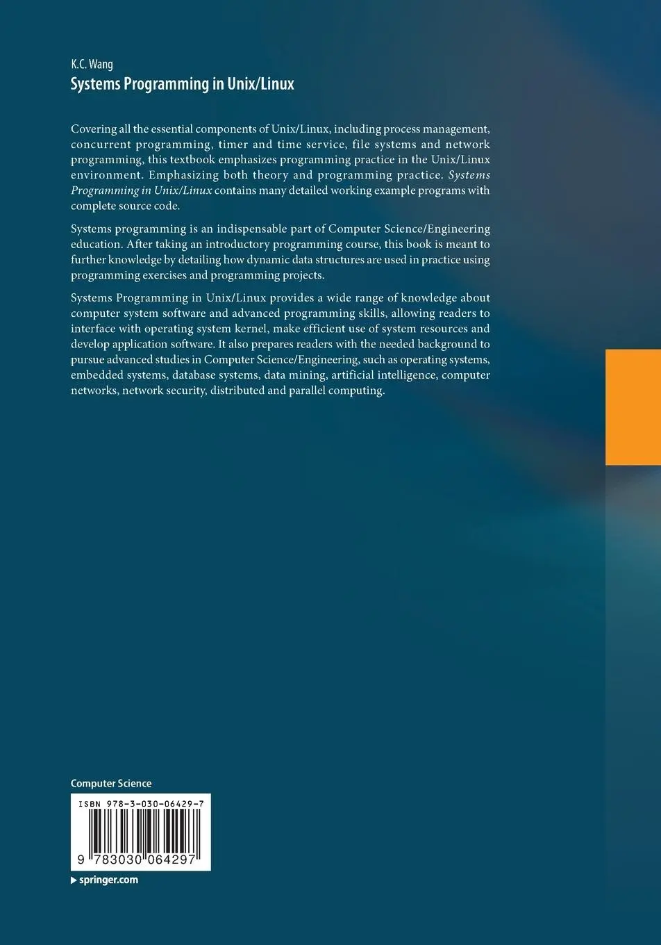 Rückseite: 9783030064297 | Systems Programming in Unix/Linux | K. C. Wang | Taschenbuch | xxi