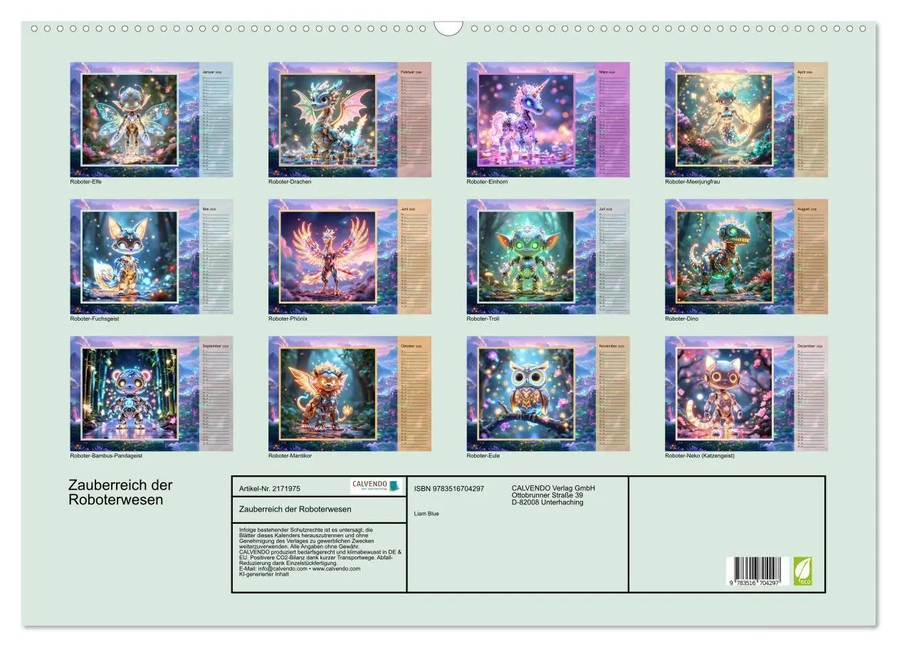Bild: 9783516704297 | Zauberreich der Roboterwesen (Wandkalender 2026 DIN A2 quer),...
