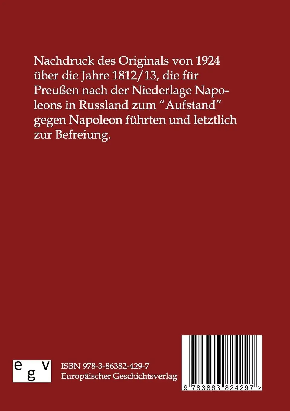 Rückseite: 9783863824297 | Schicksalswende Preußen 1812/13 | Friedrich Adami | Taschenbuch | 2012