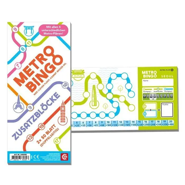 Bild: 7640142764397 | Metro Bingo Ersatzblöcke (Spiel-Zubehör) | Spiel | In Karton | 646005