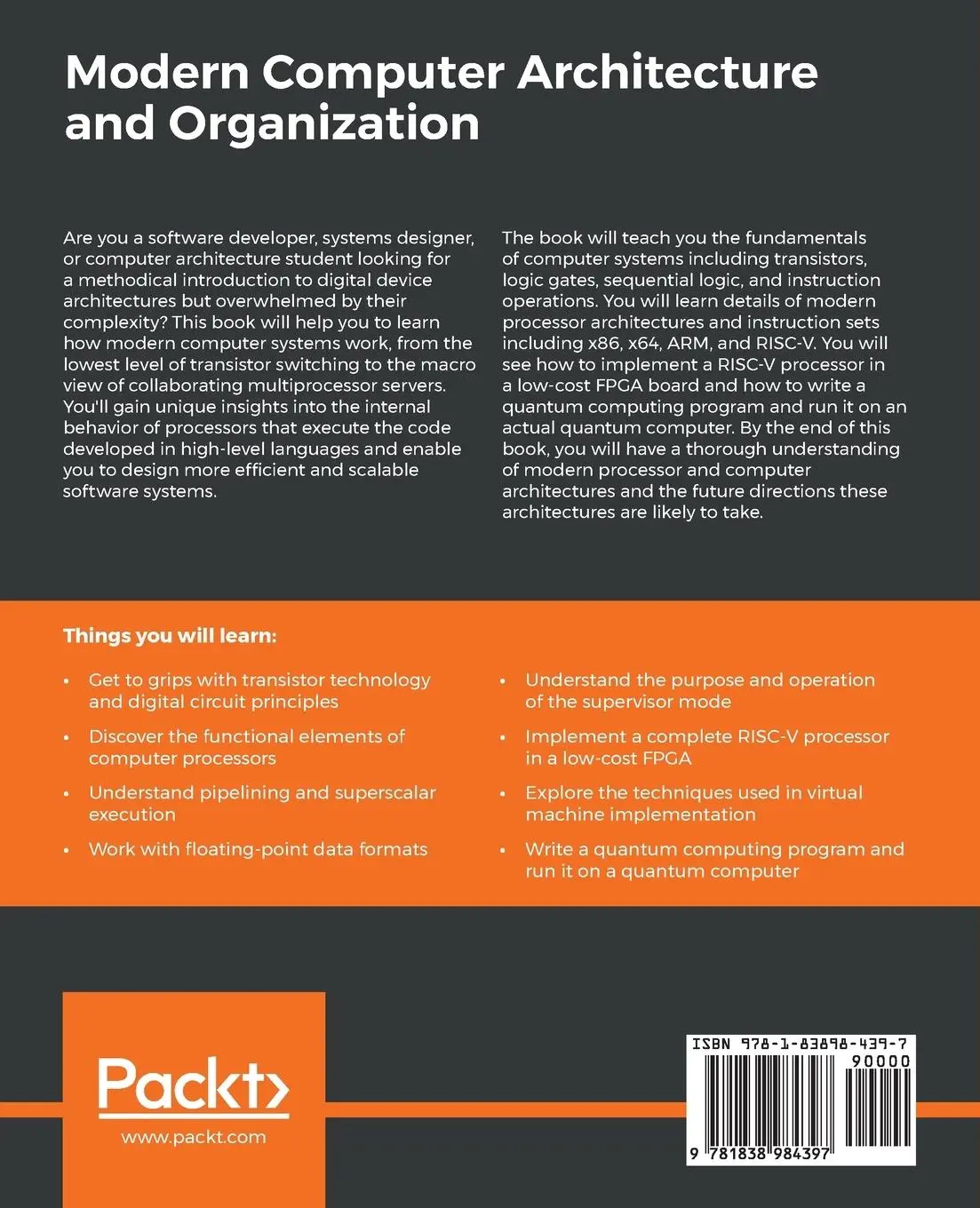 Rückseite: 9781838984397 | Modern Computer Architecture and Organization | Jim Ledin | Buch