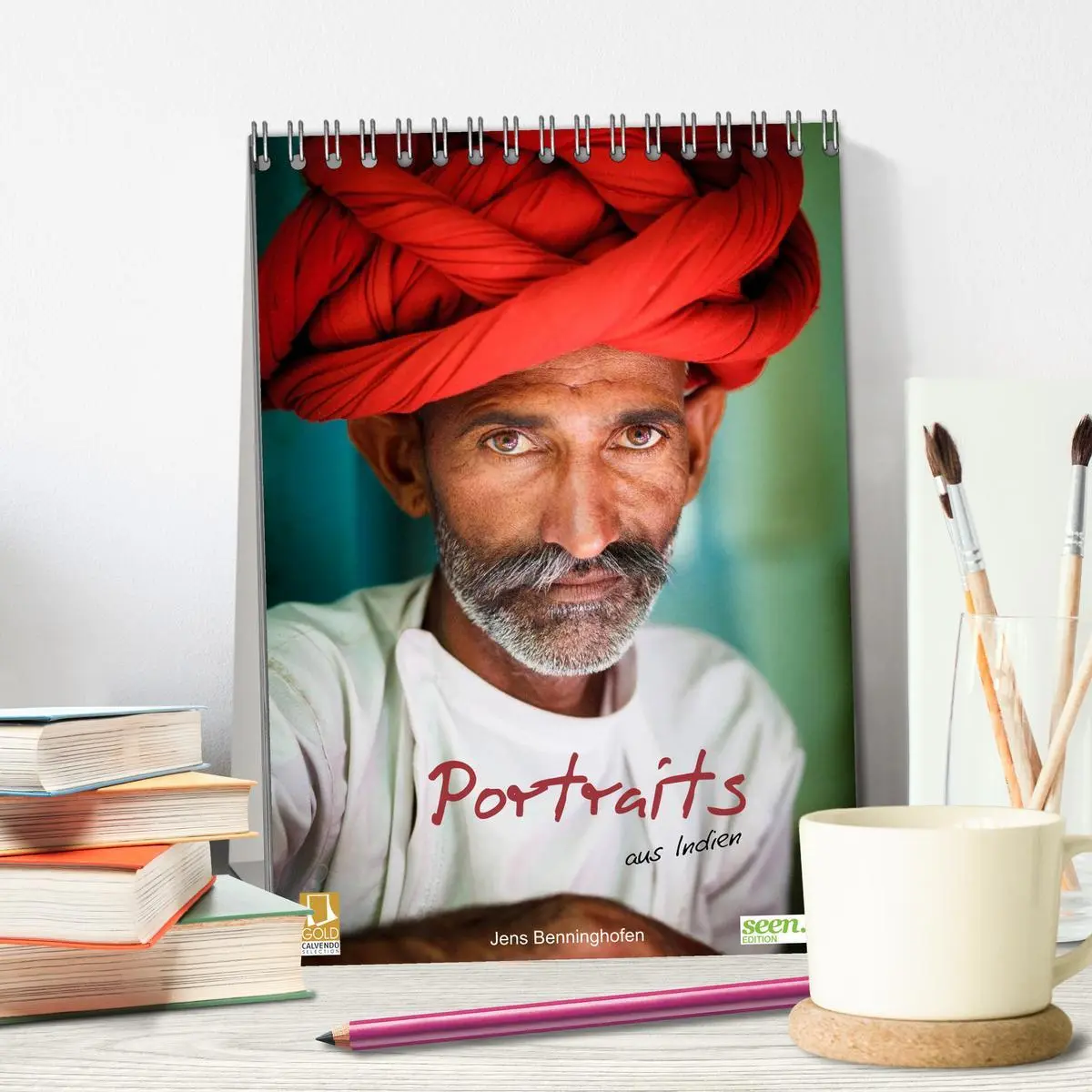 Bild: 9783457084397 | Portraits aus Indien (Tischkalender 2025 DIN A5 hoch), CALVENDO...