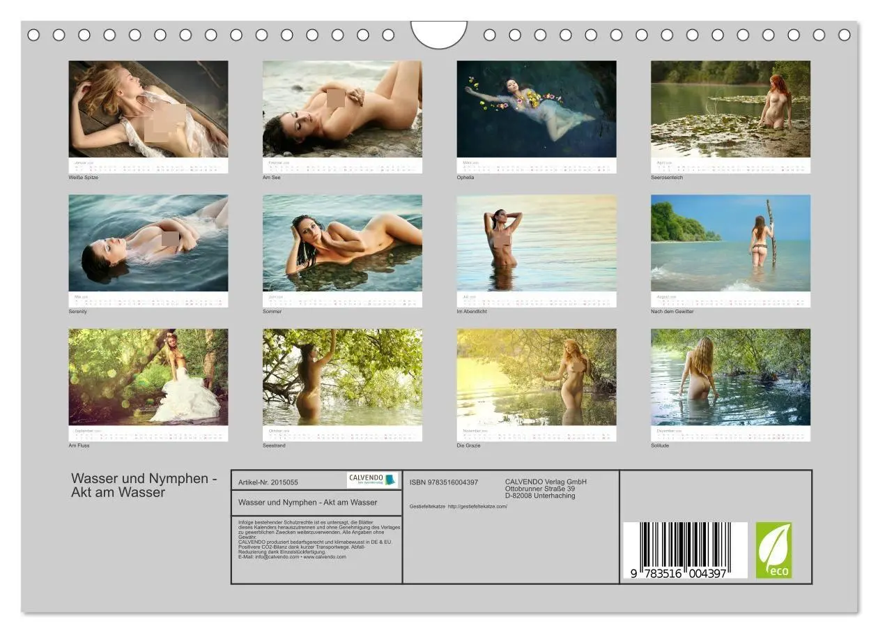 Bild: 9783516004397 | Wasser und Nymphen - Akt am Wasser (Wandkalender 2026 DIN A4 quer),...
