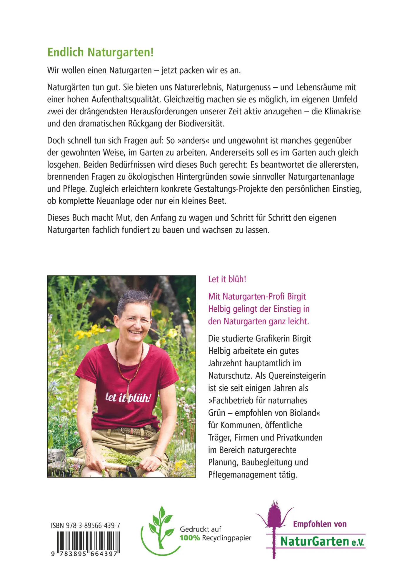 Rückseite: 9783895664397 | Mein Garten wird ein Naturgarten | Birgit Helbig | Buch | 192 S.