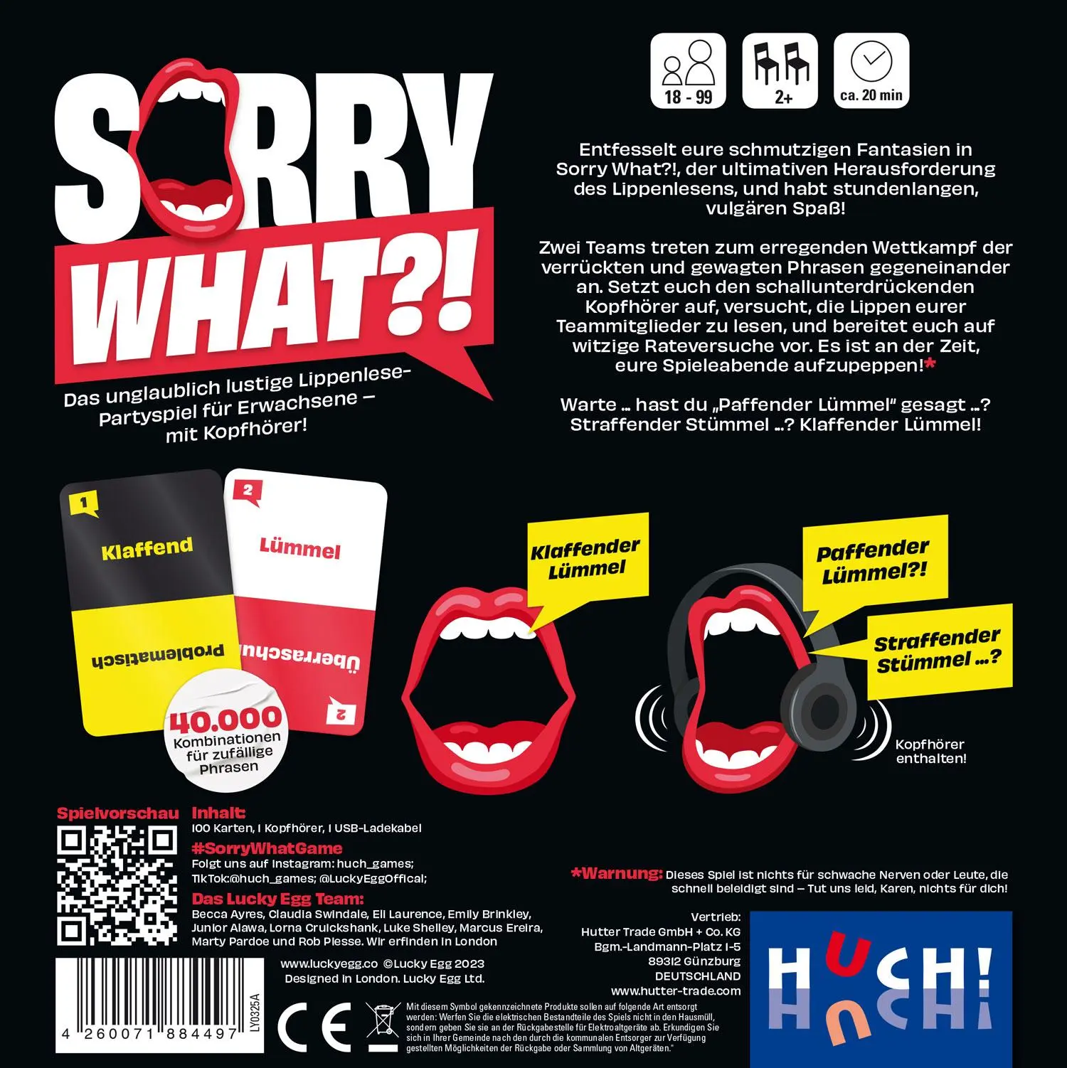 Bild: 4260071884497 | Sorry What?! | Lucky Egg | Spiel | 884497 | Deutsch | 2025 | HUCH!