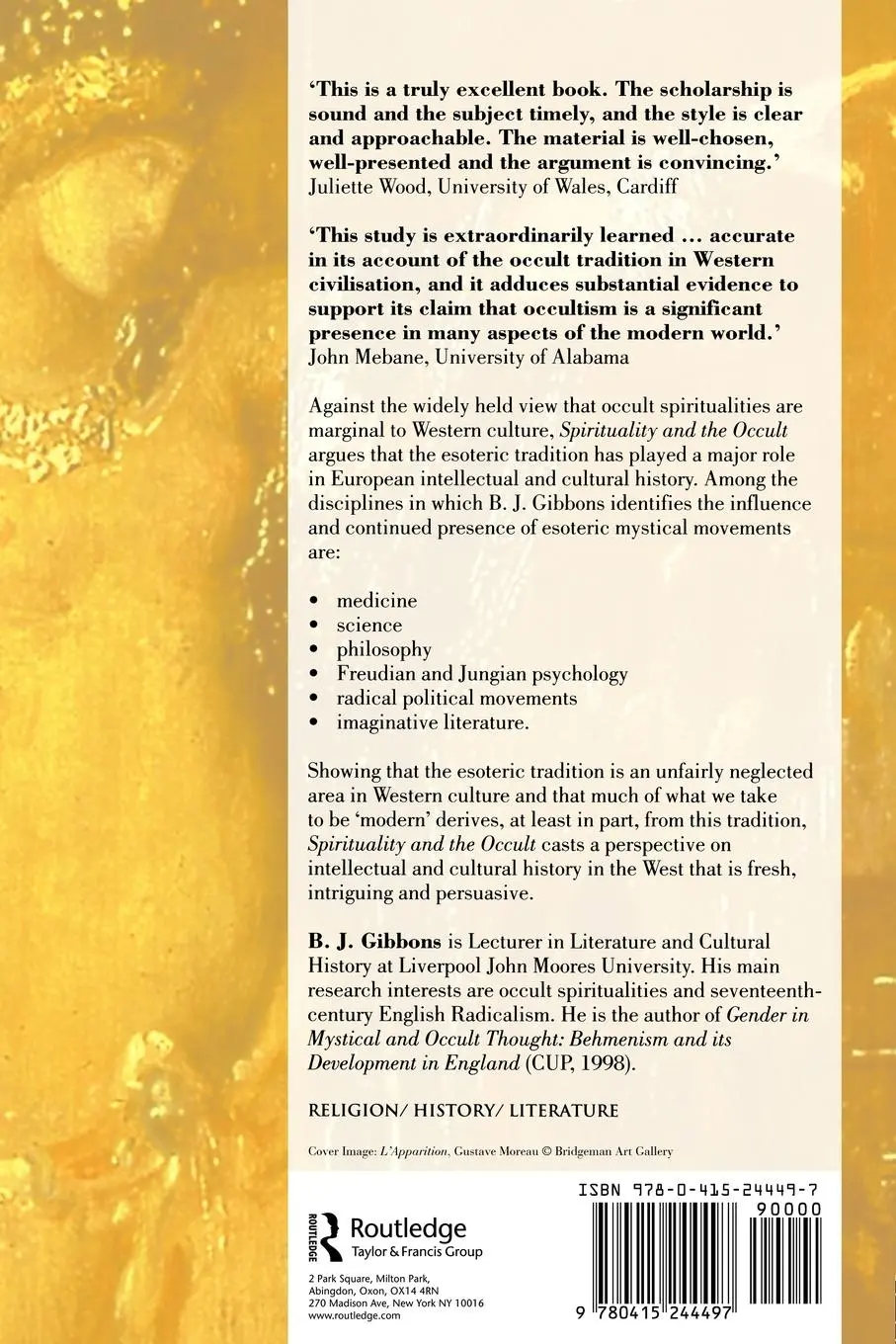 Rückseite: 9780415244497 | Spirituality and the Occult | Brian Gibbons | Taschenbuch | Englisch