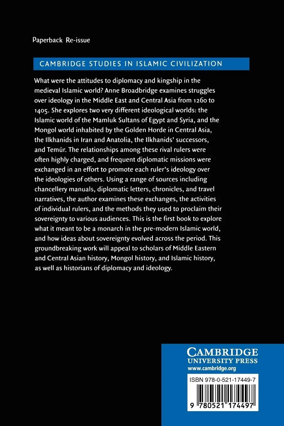 Rückseite: 9780521174497 | Kingship and Ideology in the Islamic and Mongol Worlds | Broadbridge