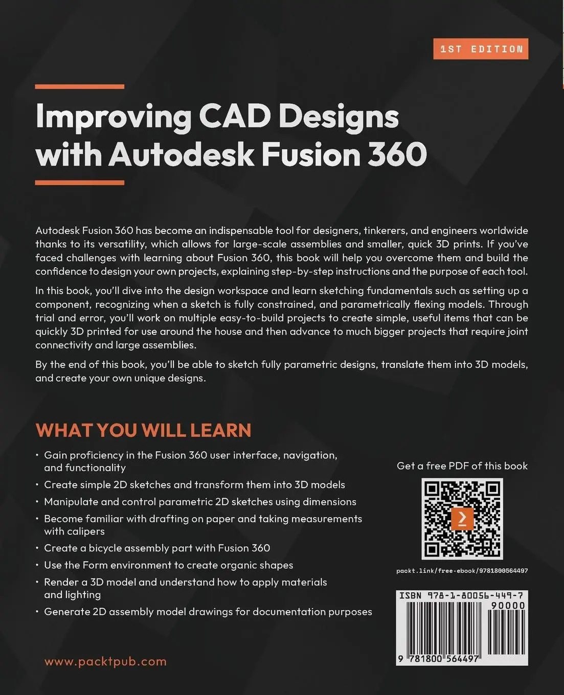 Rückseite: 9781800564497 | Improving CAD Designs with Autodesk Fusion 360 | Kevin Michael Land