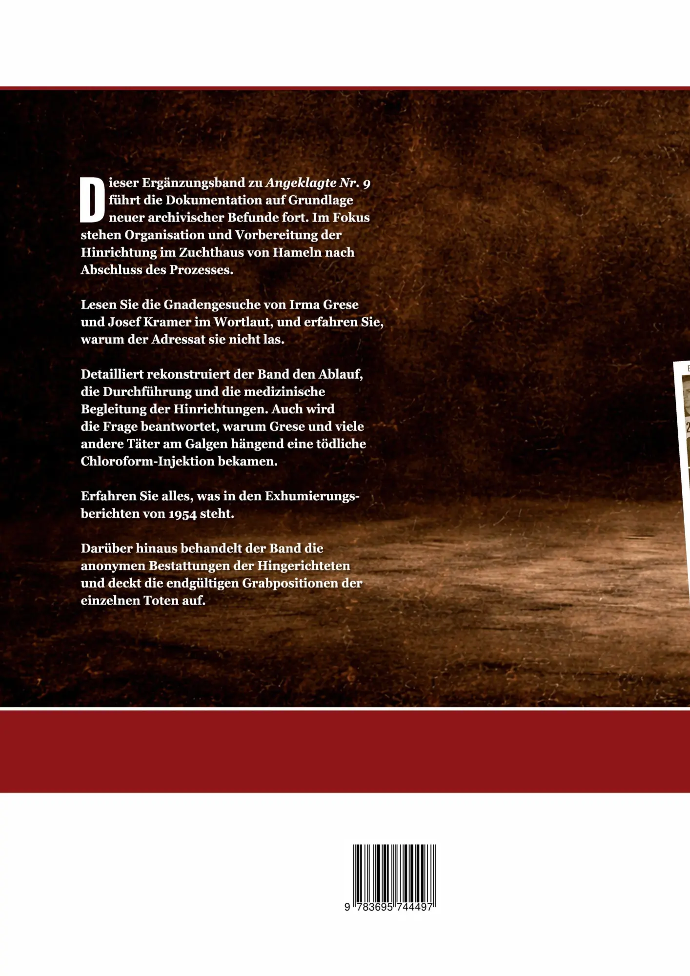 Rückseite: 9783695744497 | Angeklagte Nr.9 Irma Grese - Ergänzungsband 1 - | J. M. Müller | Buch