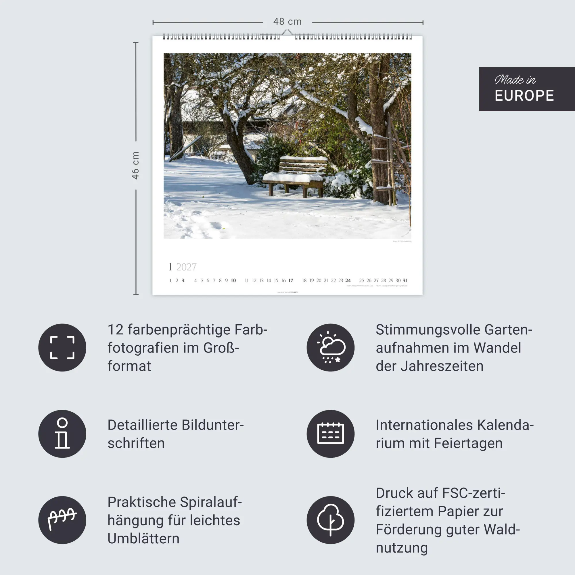 Bild: 9783839904497 | Bauerngärten Kalender 2027 | Christa Brand | Kalender | Spiralbindung
