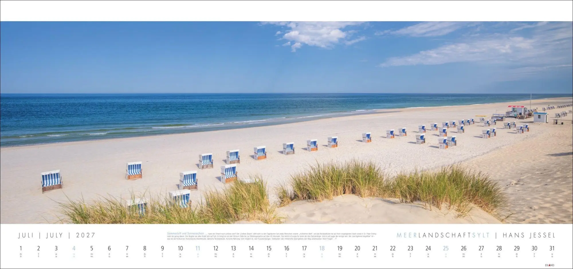 Bild: 9783964024497 | Meerlandschaft SYLT Kalender 2027 - Hans Jessel | Hans Jessel | 13 S.