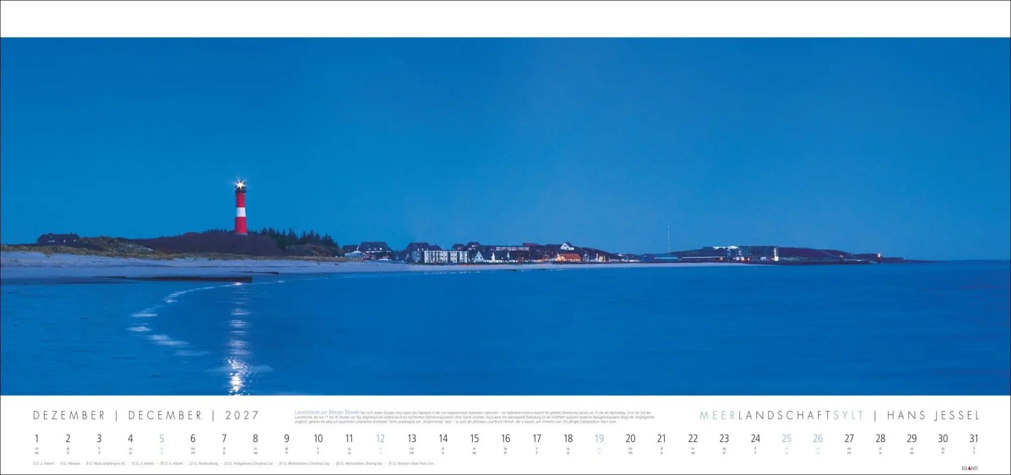 Bild: 9783964024497 | Meerlandschaft SYLT Kalender 2027 - Hans Jessel | Hans Jessel | 13 S.