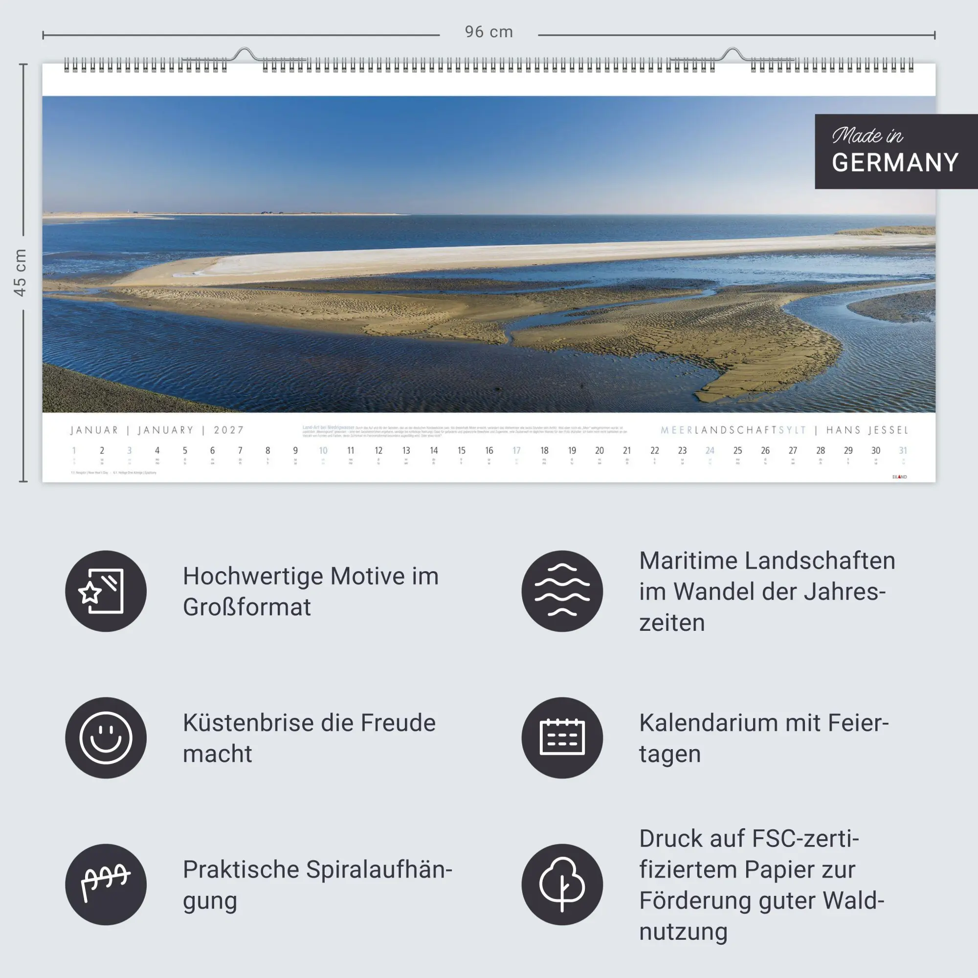 Bild: 9783964024497 | Meerlandschaft SYLT Kalender 2027 - Hans Jessel | Hans Jessel | 13 S.