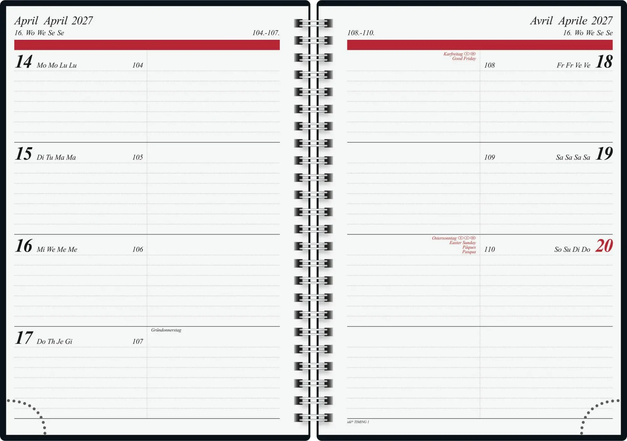 Bild: 4003273794597 | rido/idé 7021807017 Buchkalender Mod. Timing 1 2027 "Mountain" A5,...