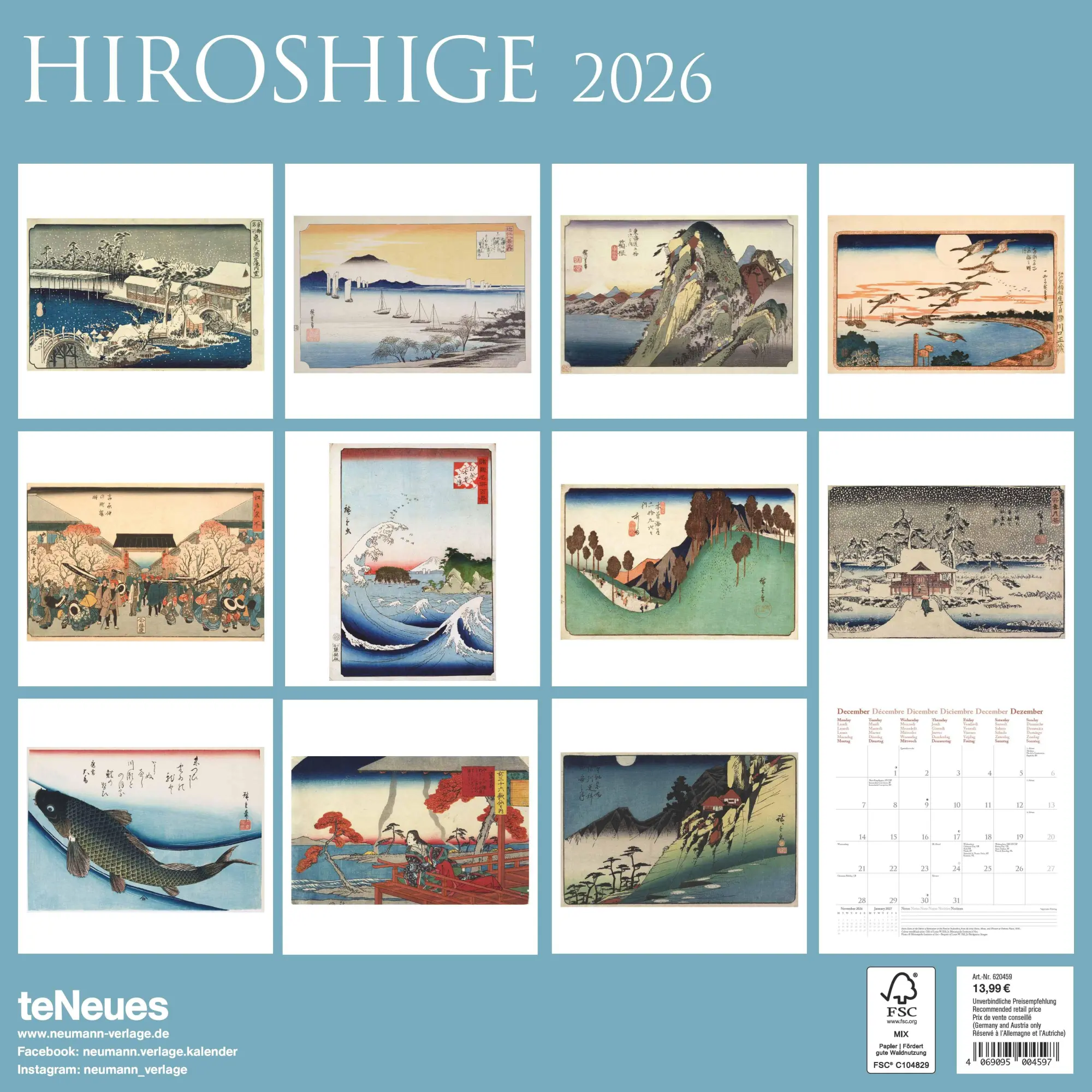 Rückseite: 4069095004597 | Hiroshige 2026 - Wand-Kalender - Broschüren-Kalender - 30x30 -...