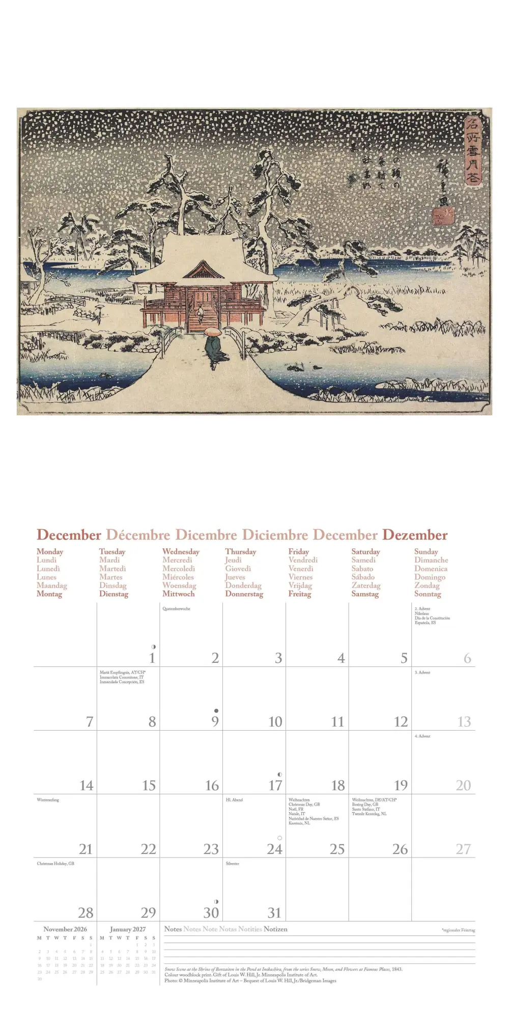 Bild: 4069095004597 | Hiroshige 2026 - Wand-Kalender - Broschüren-Kalender - 30x30 -...