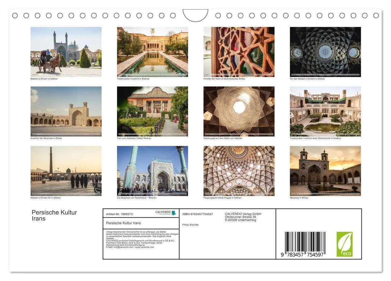 Bild: 9783457754597 | Persische Kultur Irans (Wandkalender 2026 DIN A4 quer), CALVENDO...